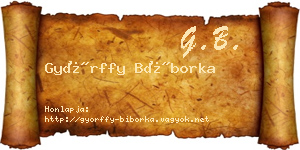 Győrffy Bíborka névjegykártya